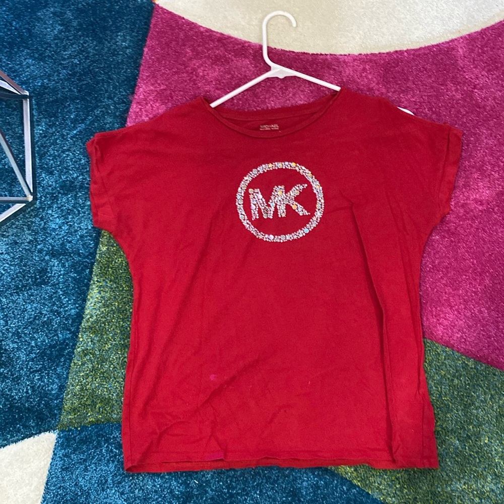 Michael Kors Red Short Sleeve Logo Tee